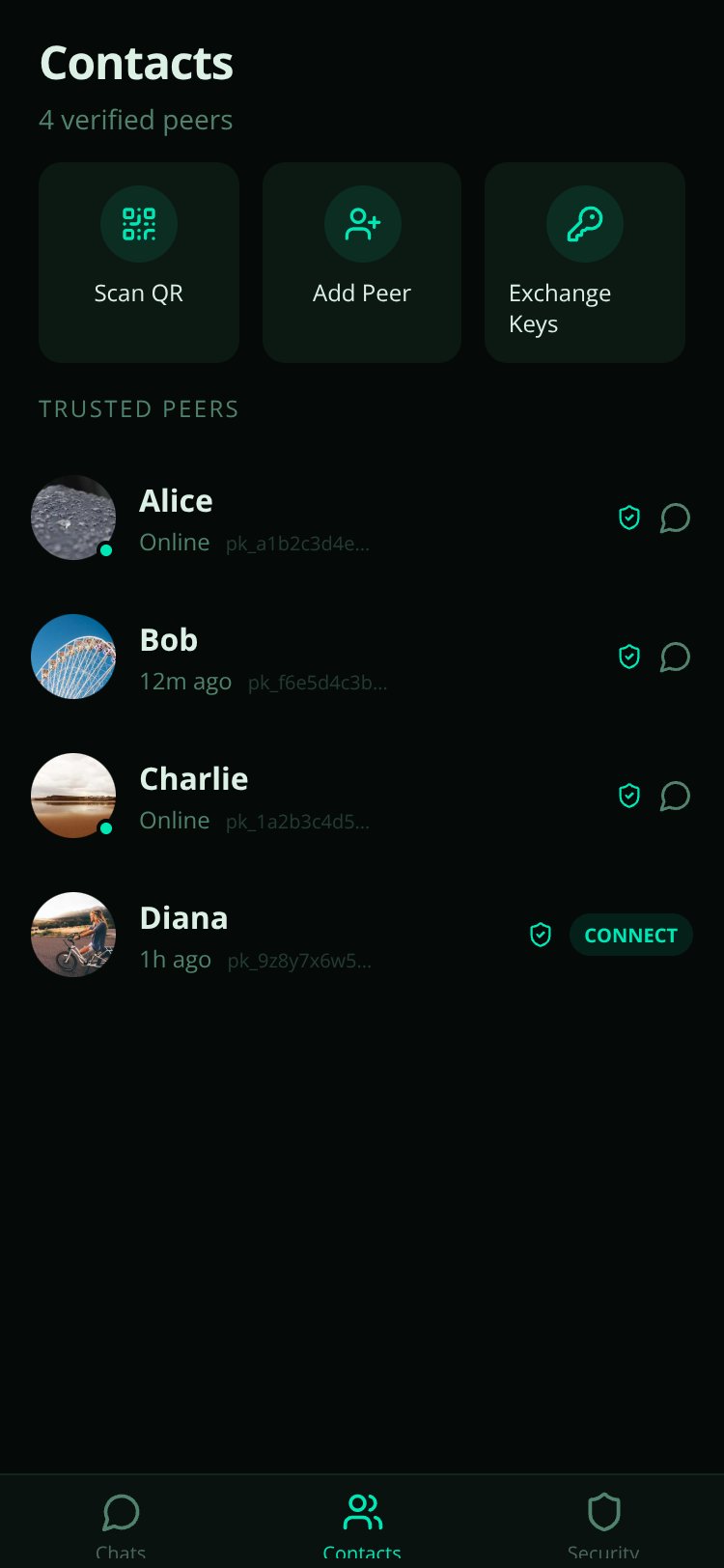 ZeroChat screen 1