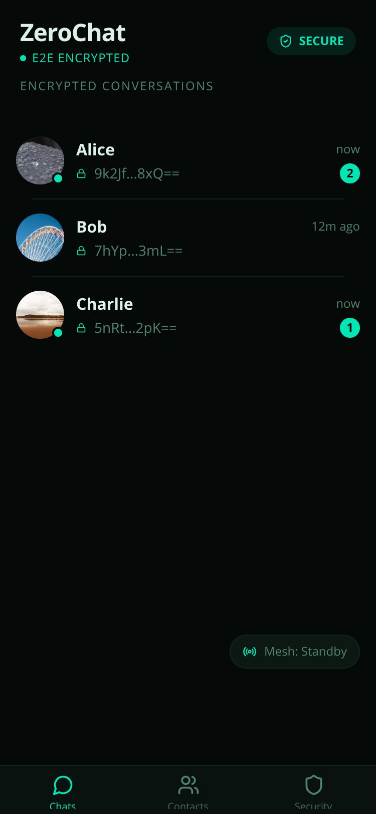 ZeroChat screen 2