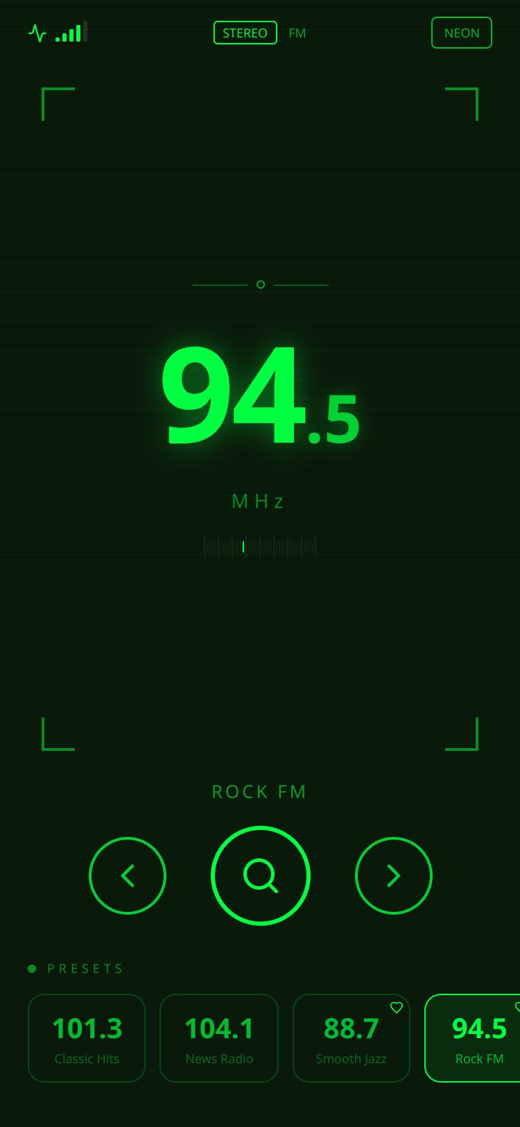 FM HUD Tuner screen 1
