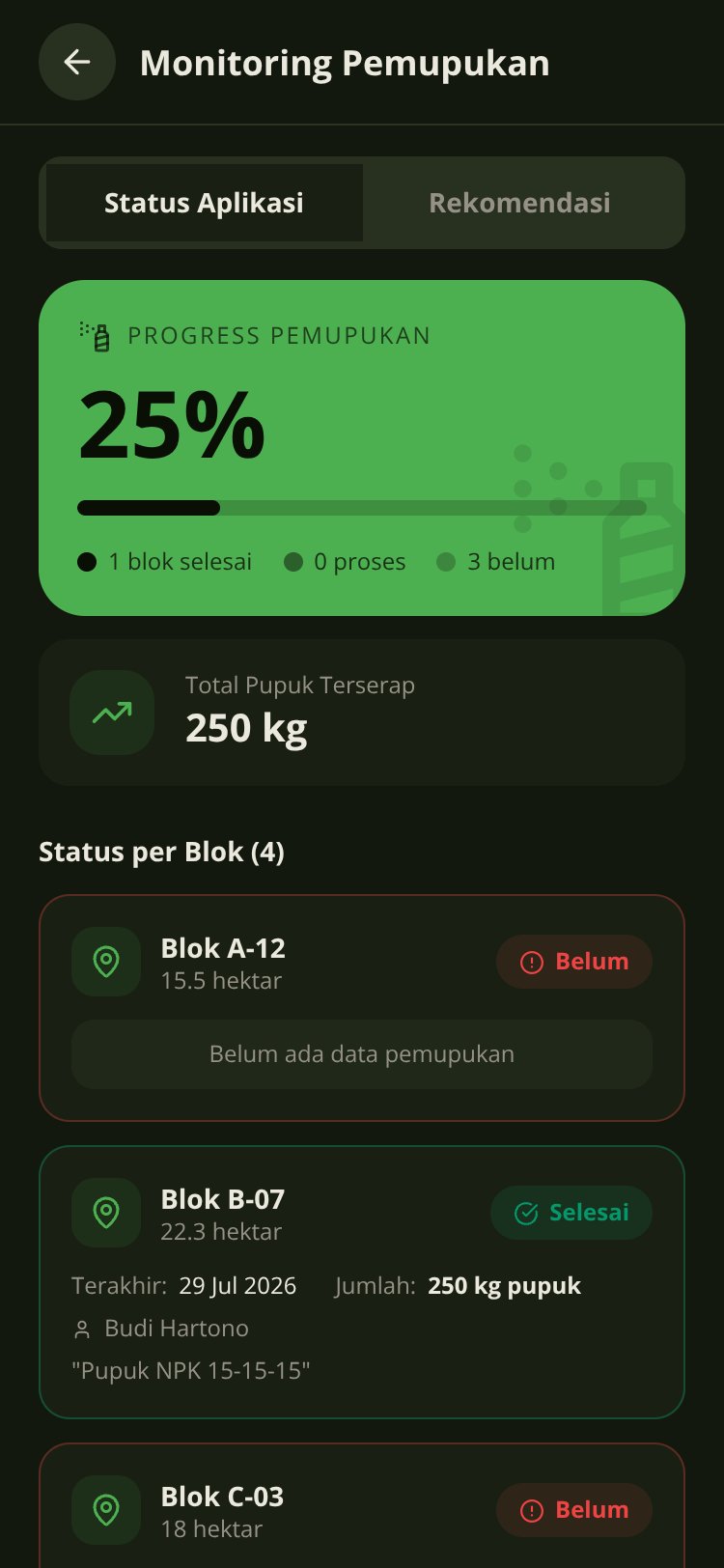 SawitTrack screen 1
