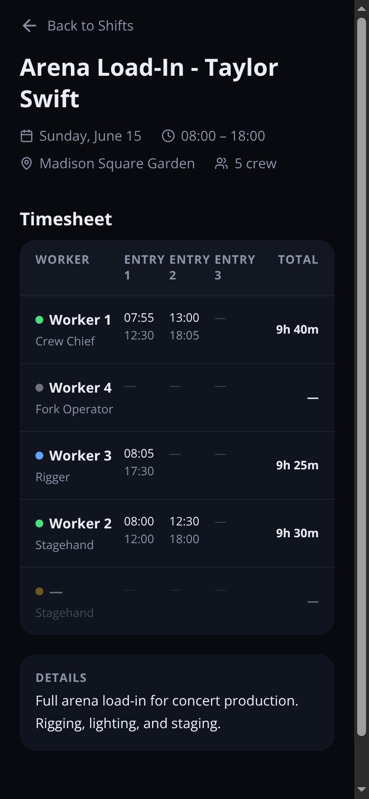 ShiftTracker screen 2