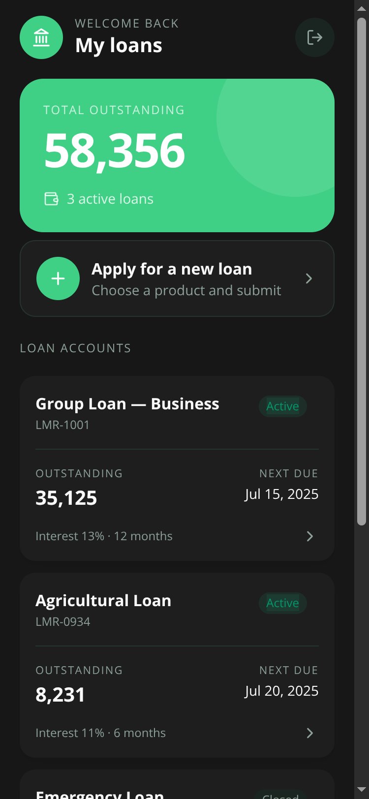 Member Loans screen 3