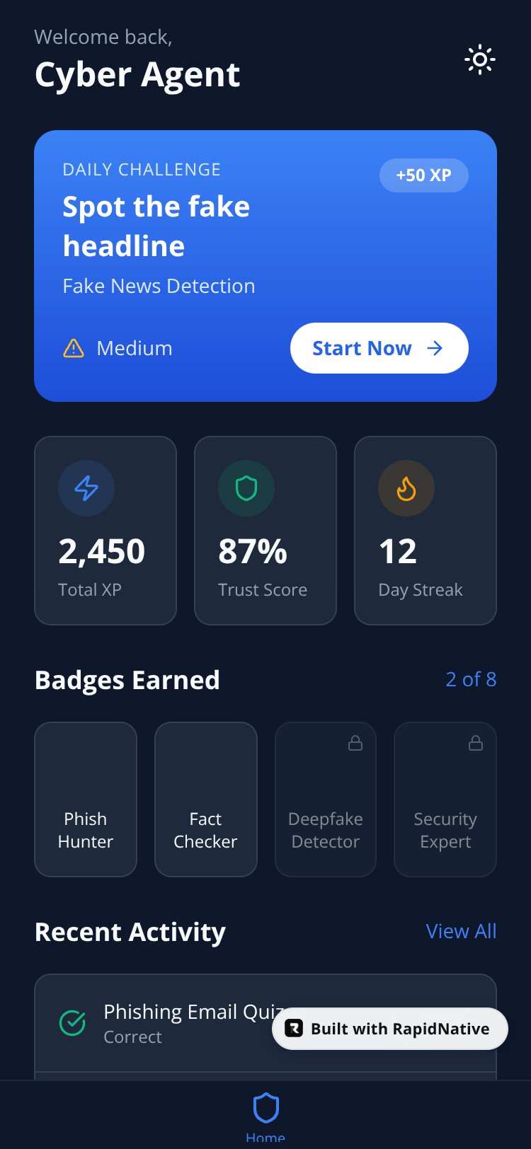 CyberShield Academy screen 1