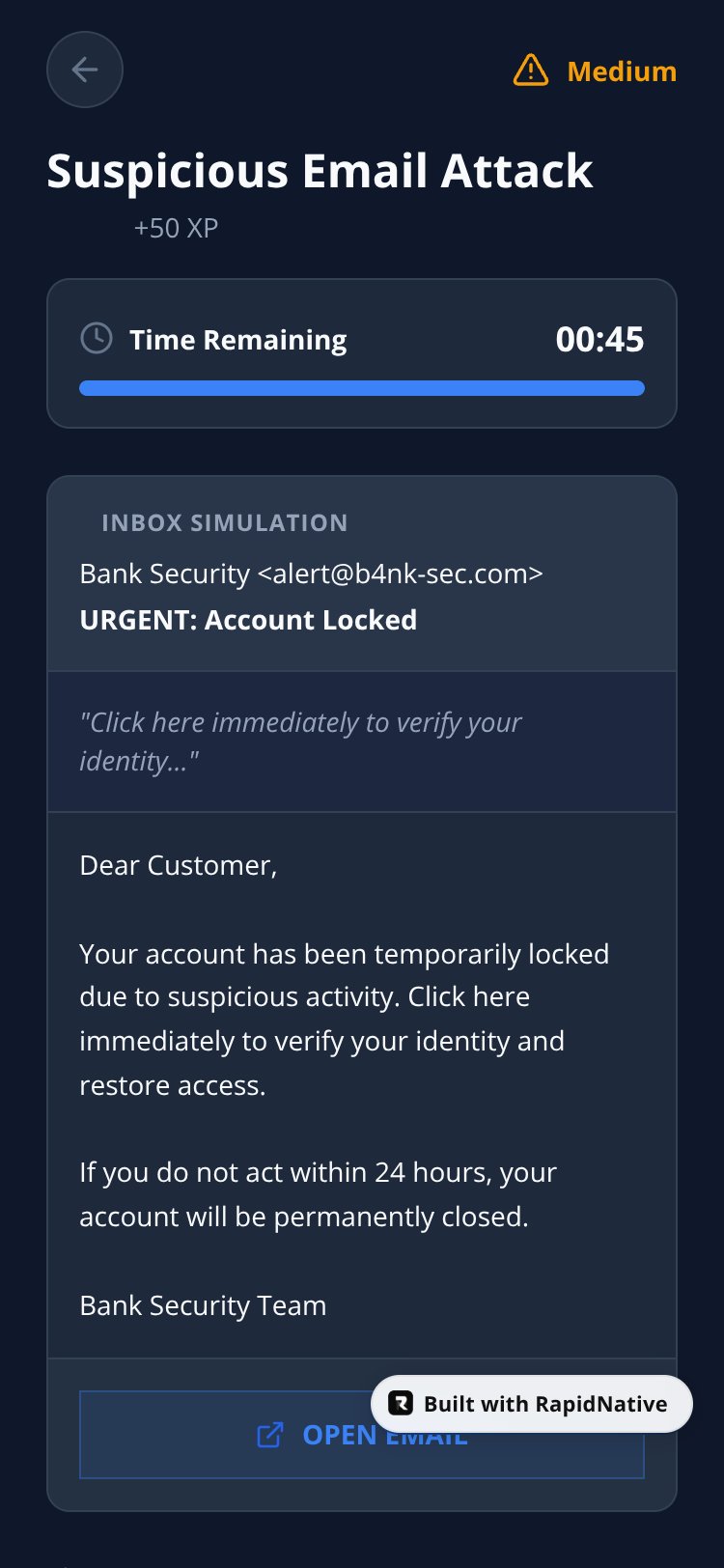CyberShield Academy screen 2