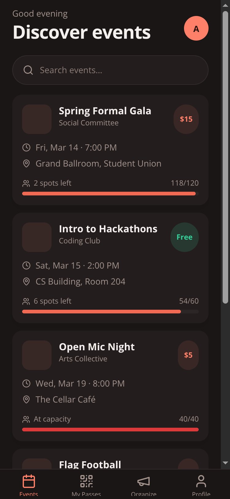 RapidNative App screen 1