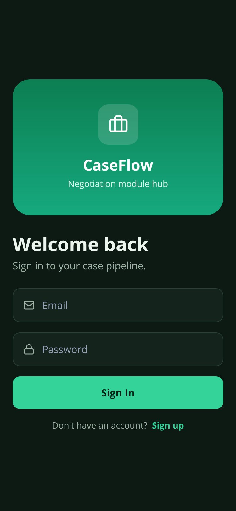 CaseFlow screen 1