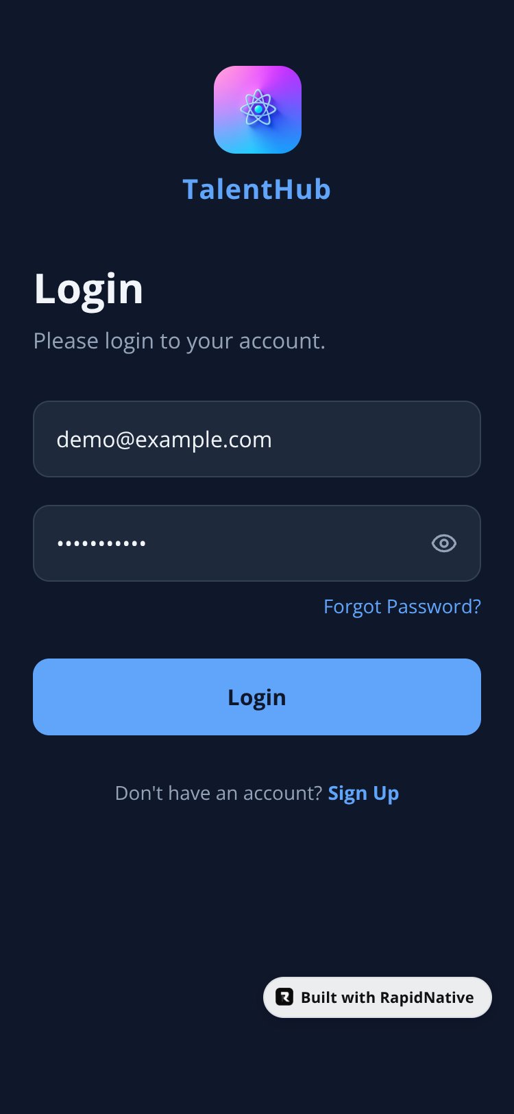 TalentHub screen 1