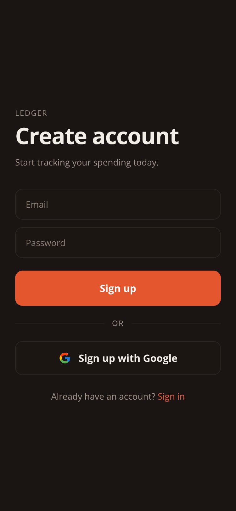 Ledger screen 1