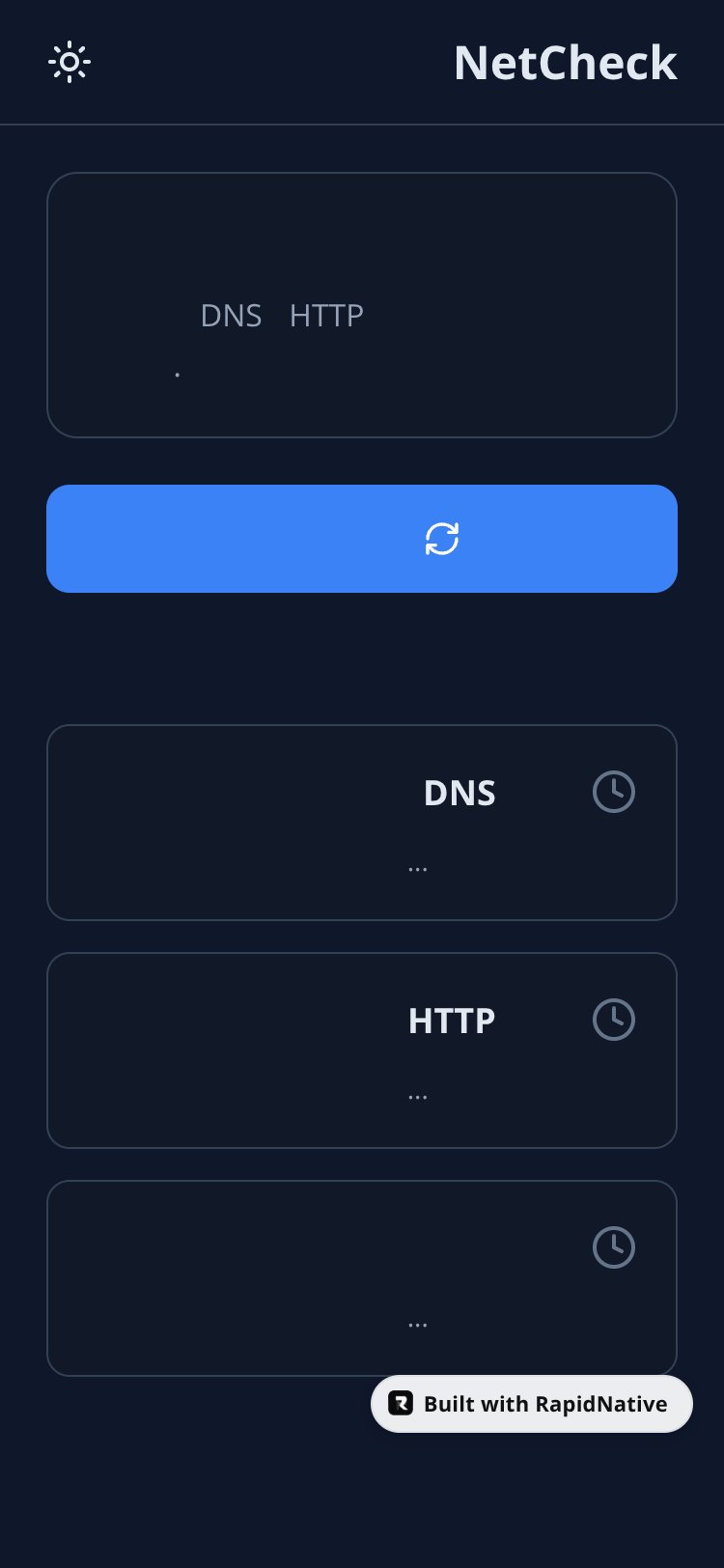 NetCheck screen 1