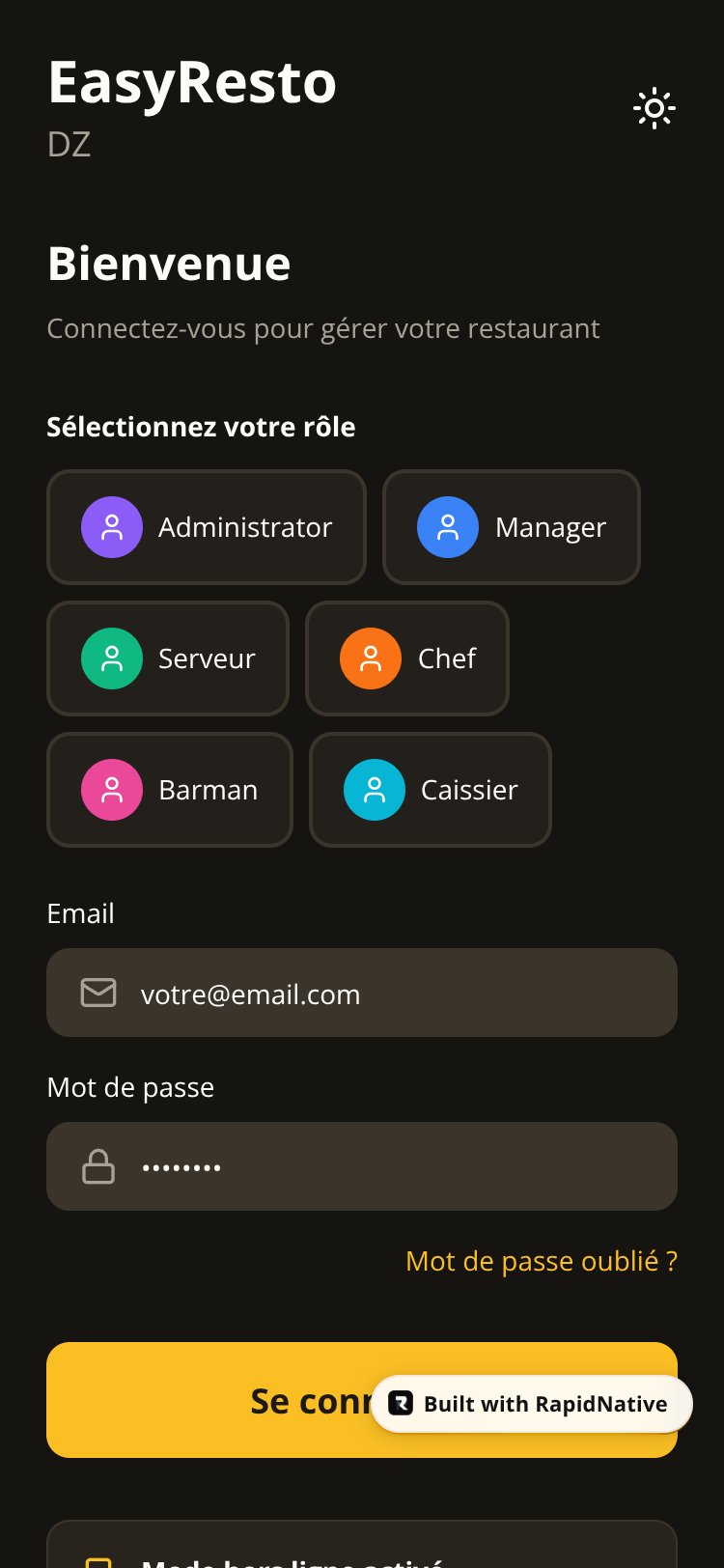 EasyResto DZ screen 1
