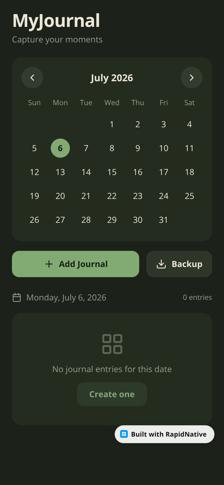 MyJournal screen 2