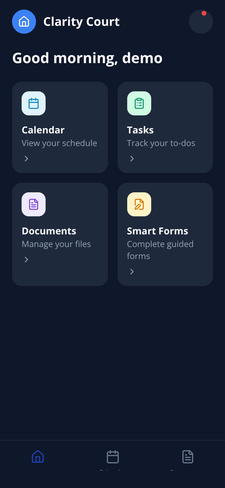 Clarity Court screen 3