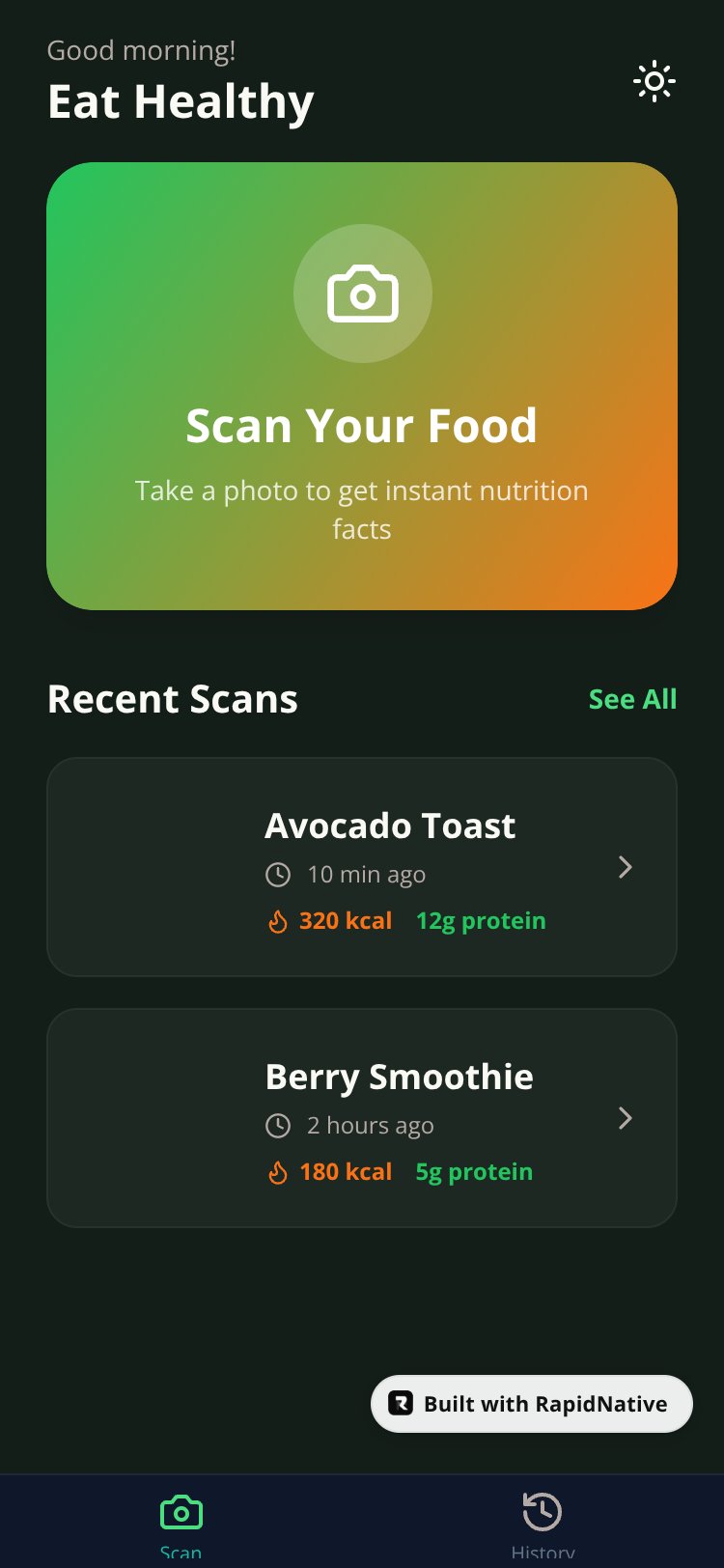NutriScan screen 2
