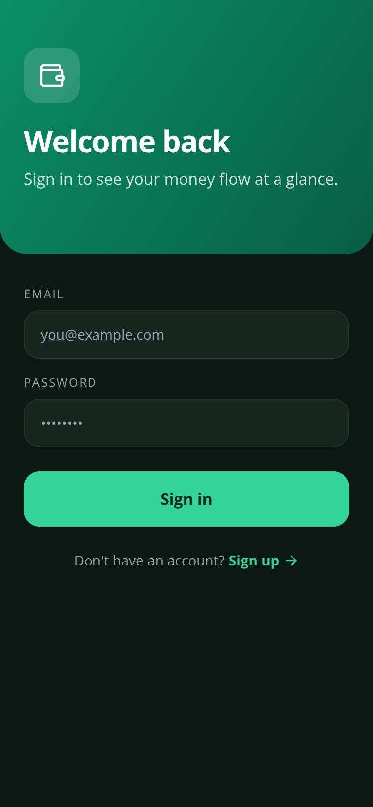 Money Flow screen 1