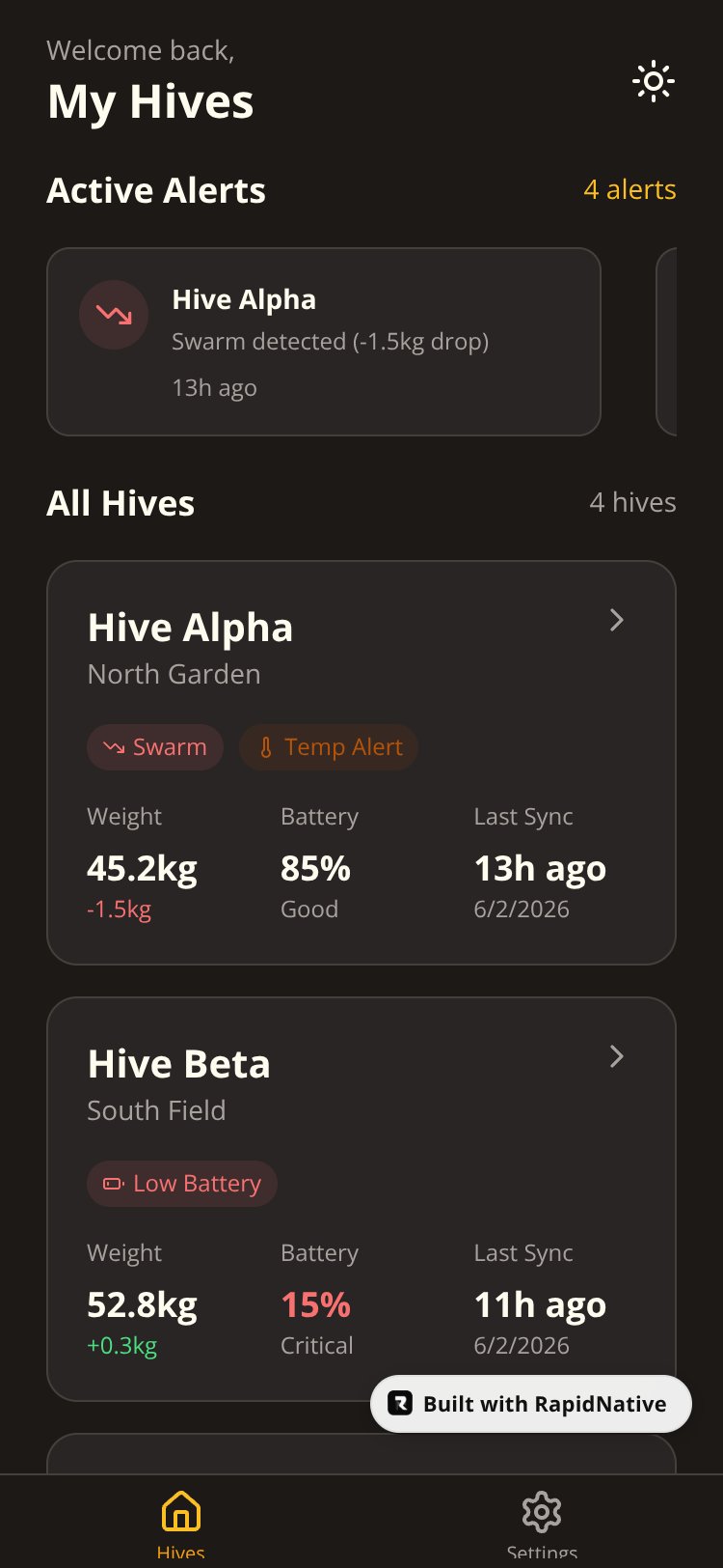 Beehive Scale screen 1