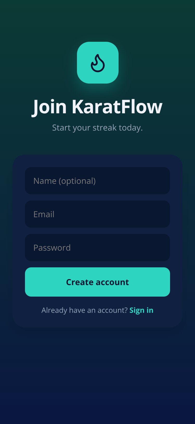 KaratFlow screen 2