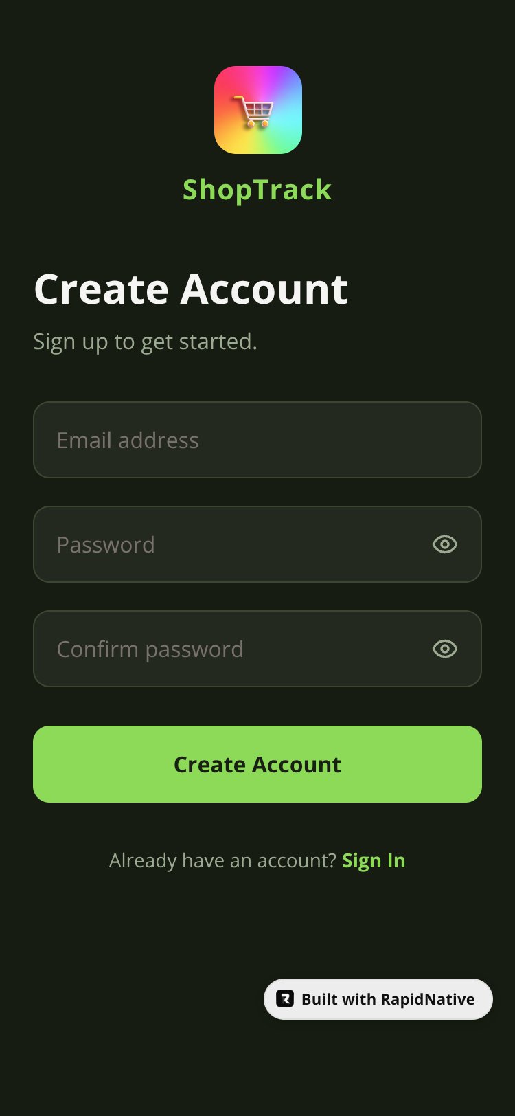 ShopTrack screen 2