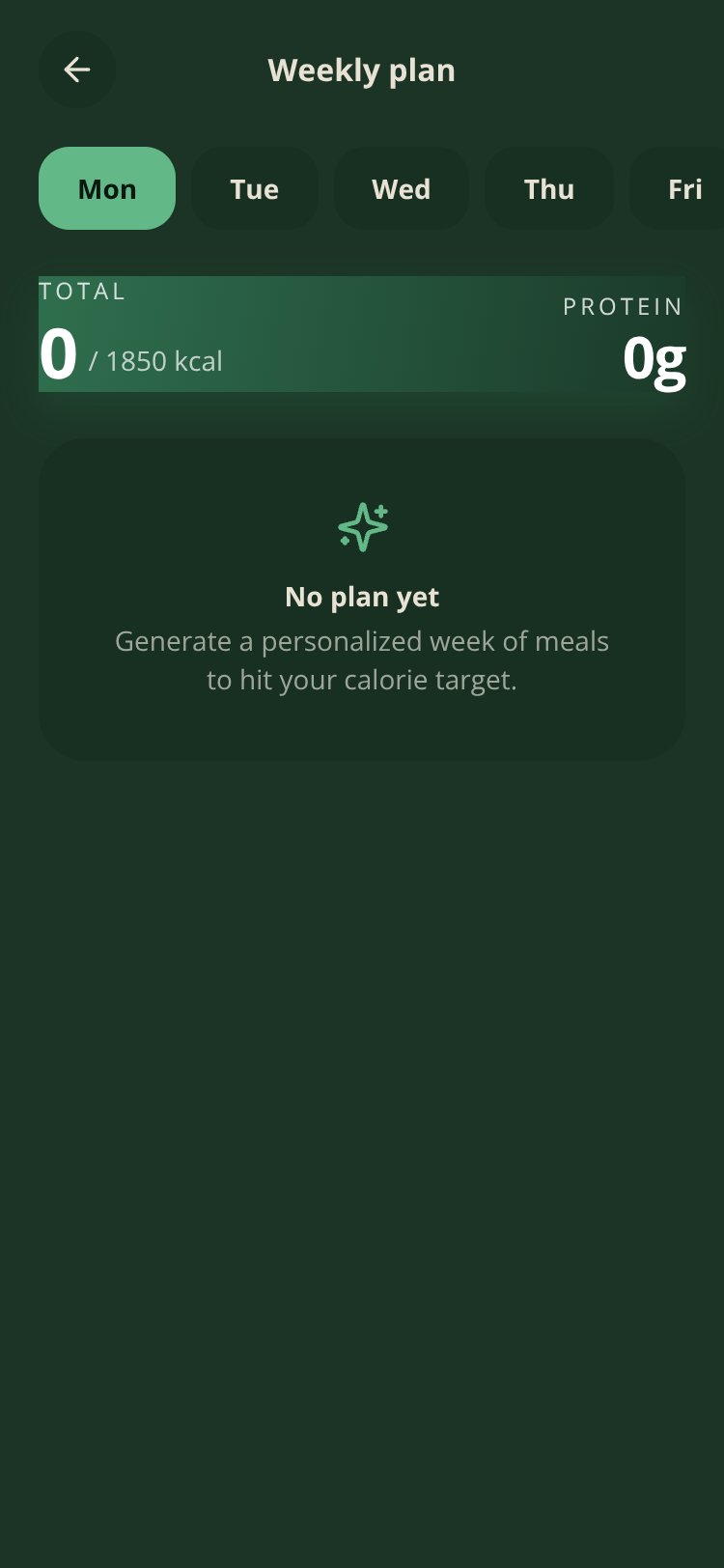 Meal Planet screen 2