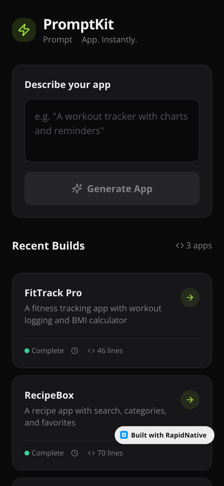 PromptKit screen 2