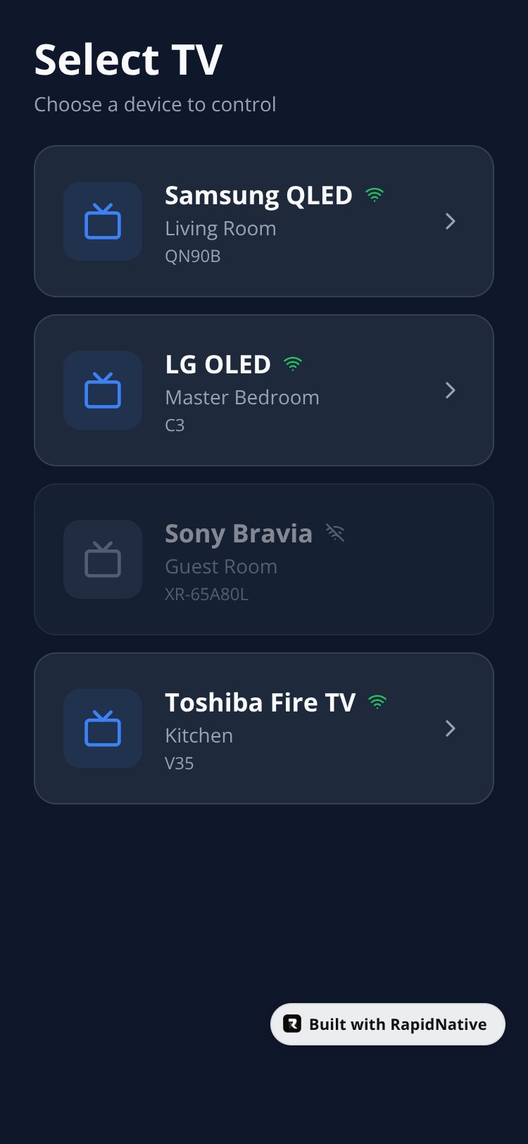VirtualRemote screen 1