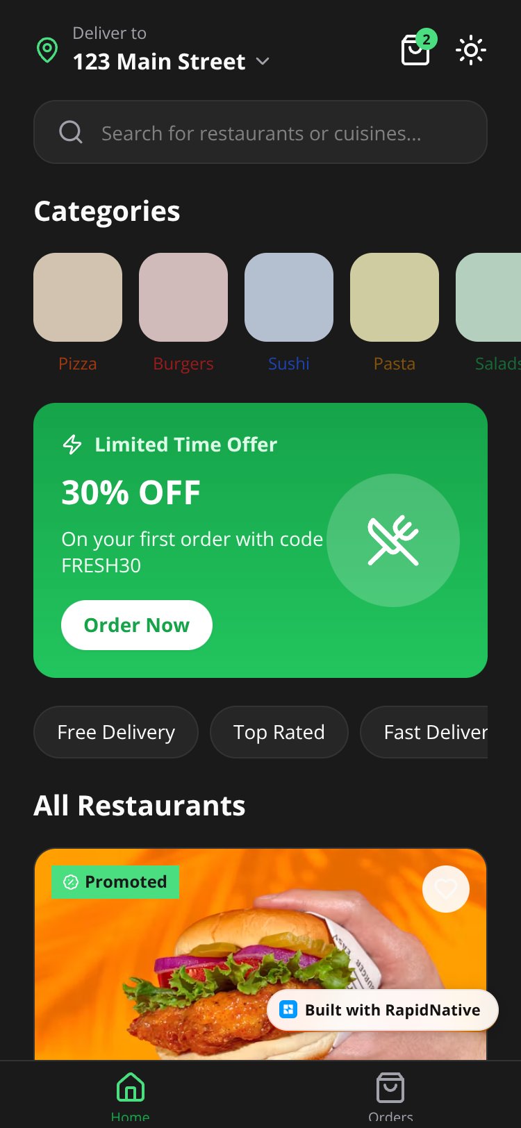 FreshDelivery screen 2