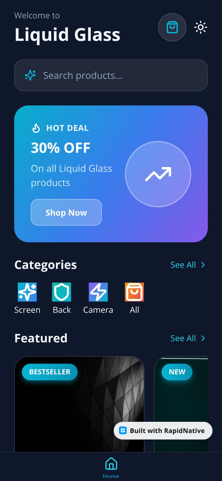 Liquid Glass screen 1