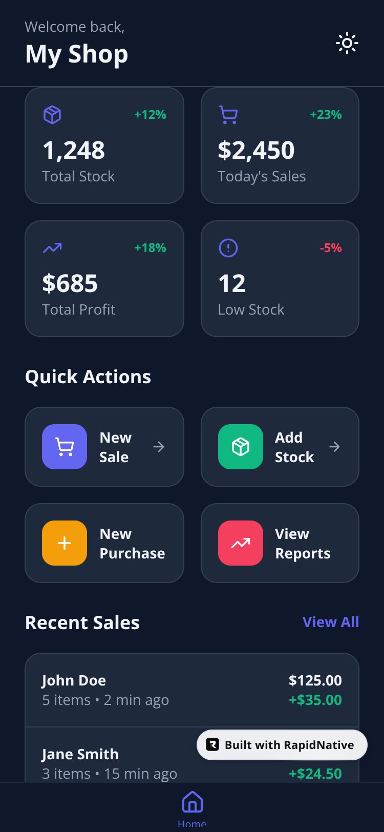 BizFlow screen 1