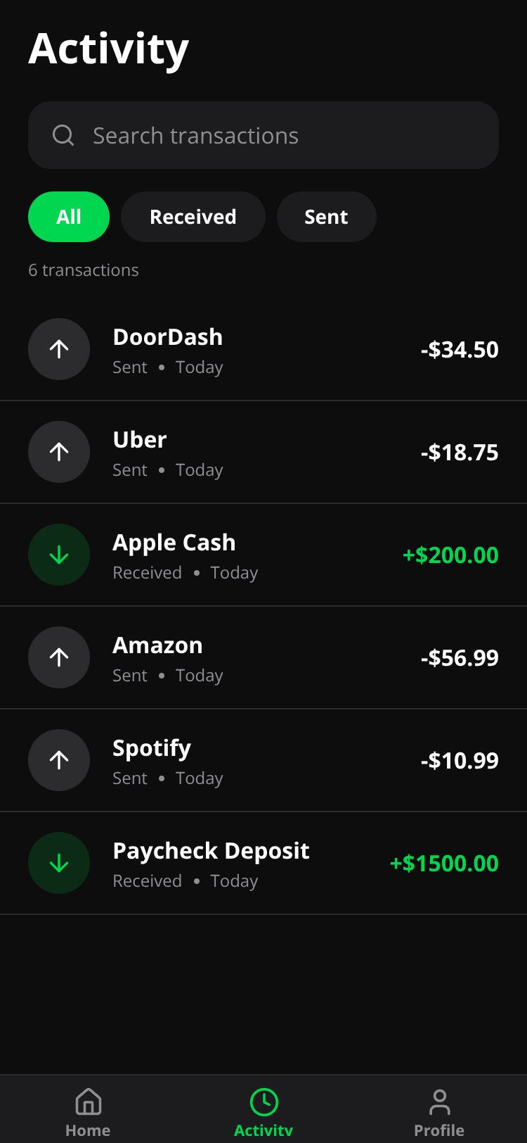 Cash Clone screen 1