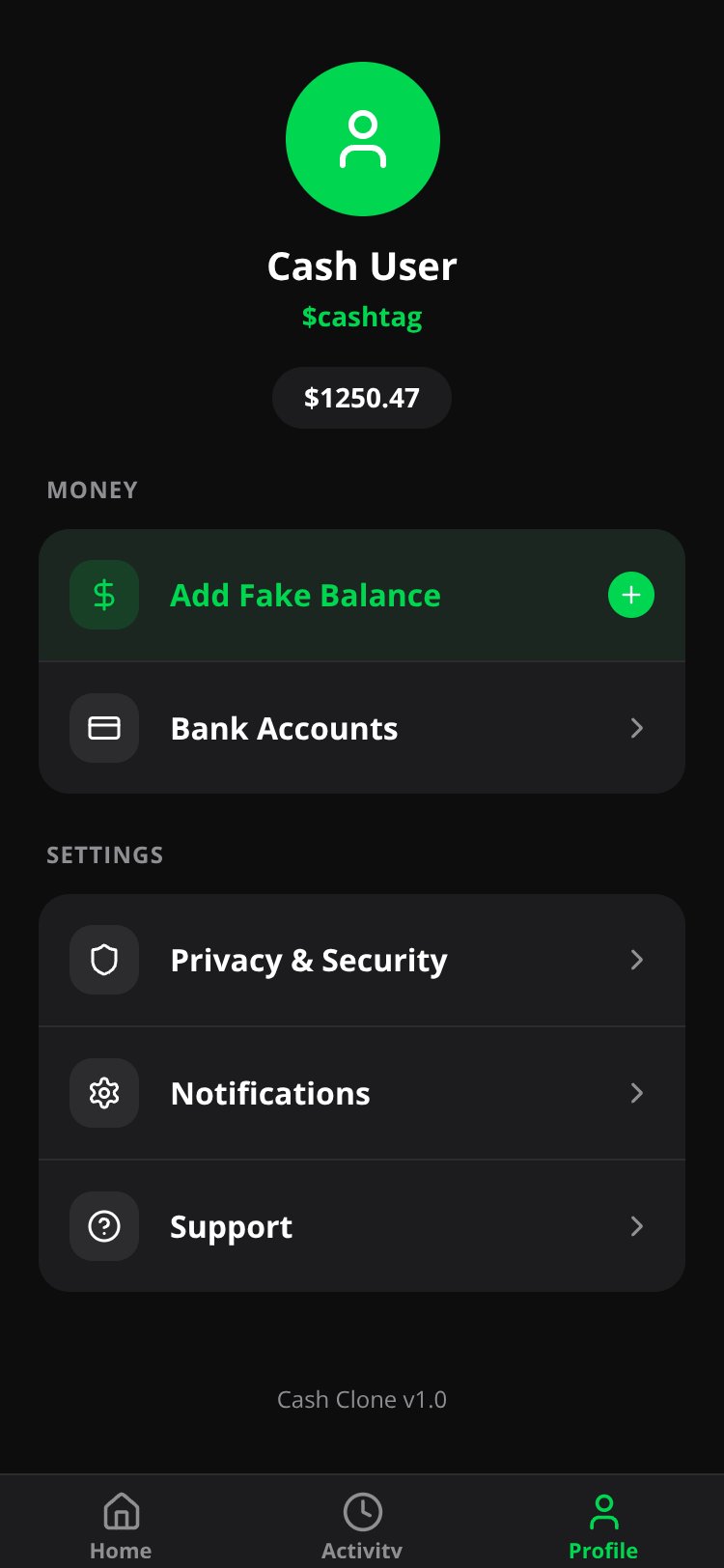 Cash Clone screen 3