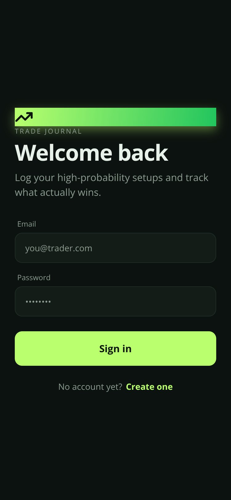 TradeFlow screen 1