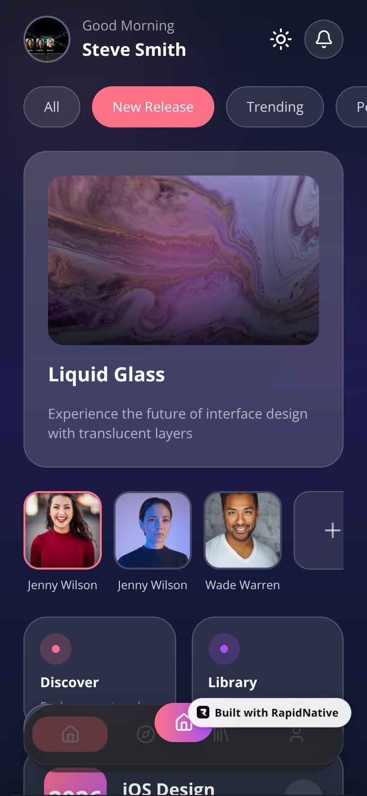 Liquid Glass screen 1