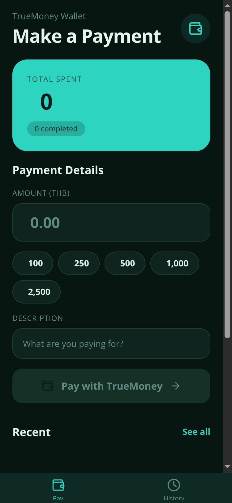 TrueMoney Pay screen 2