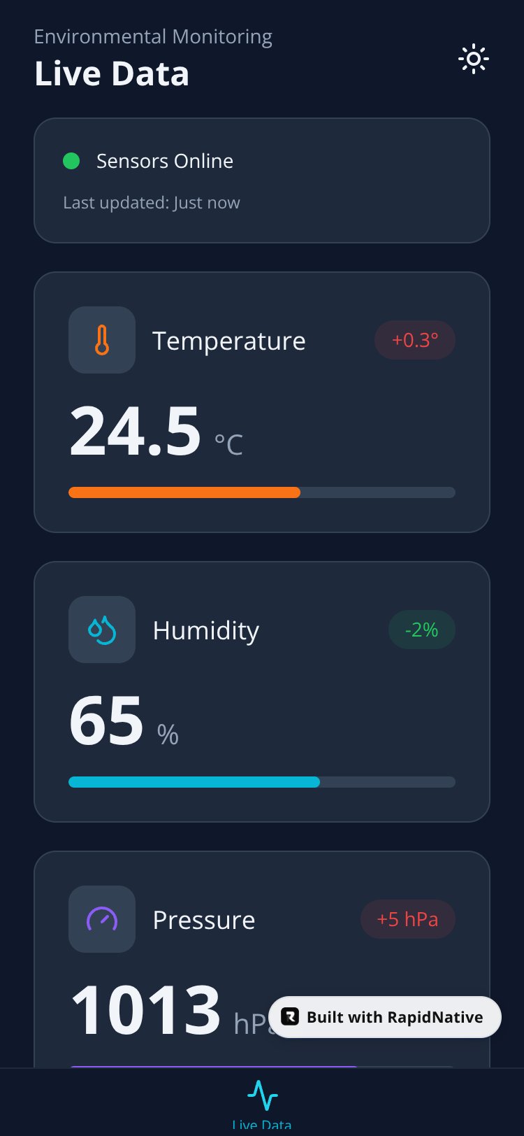 SensorData Pro screen 1