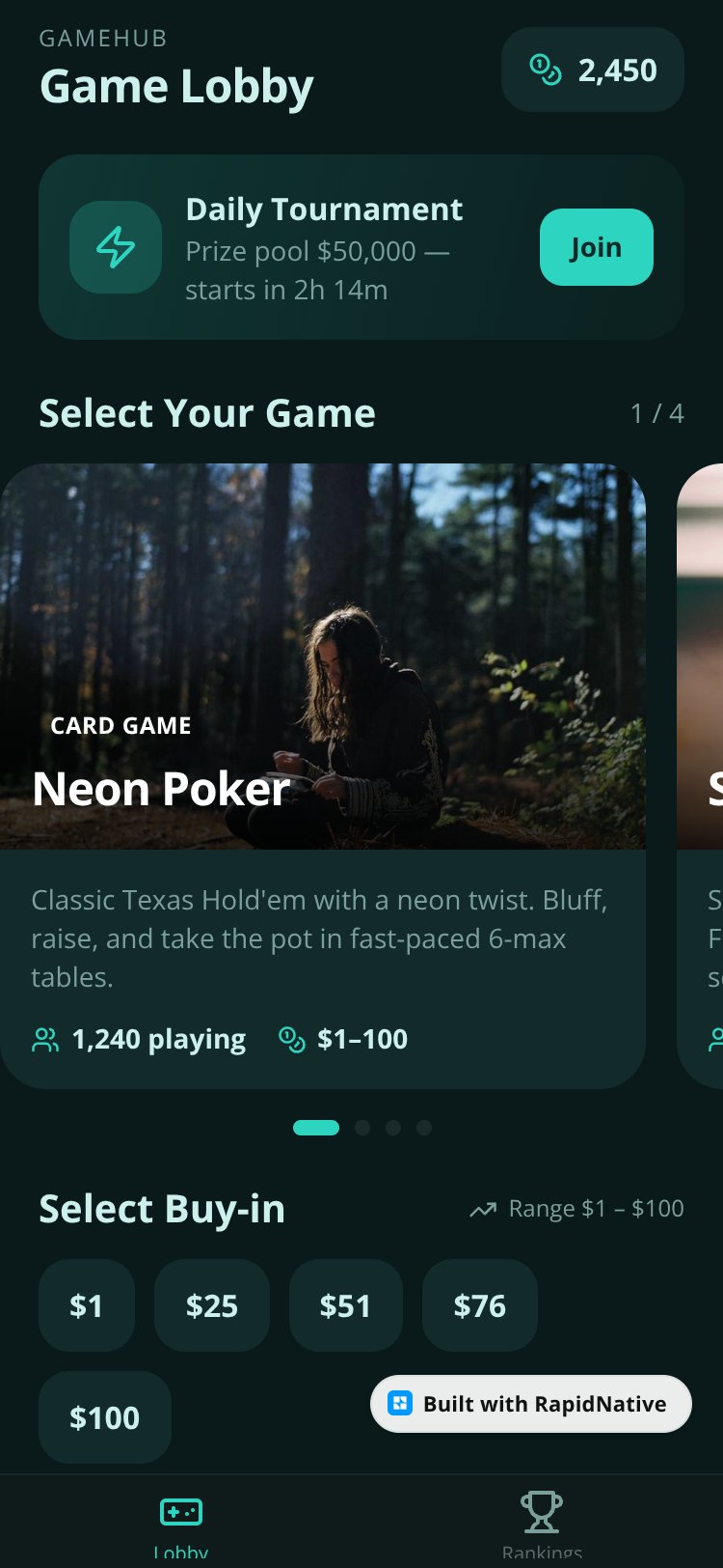 GameHub screen 1