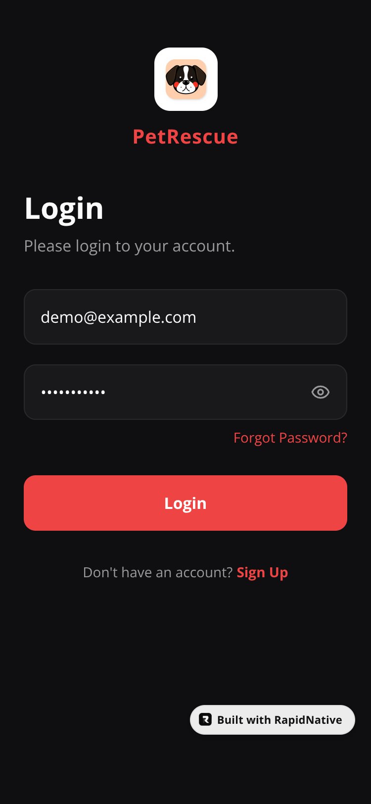 PetRescue screen 1