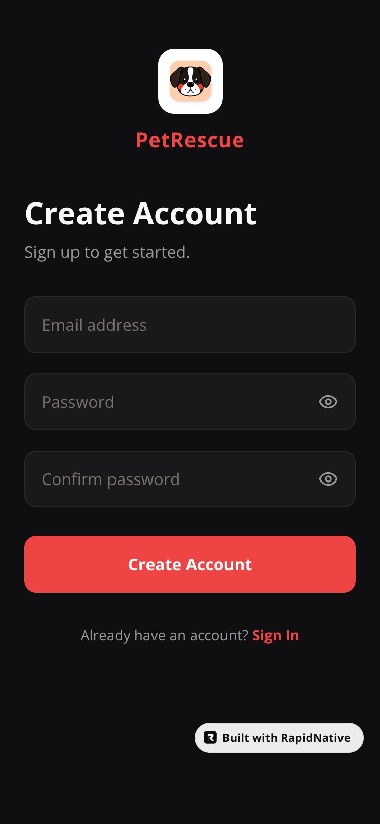 PetRescue screen 2