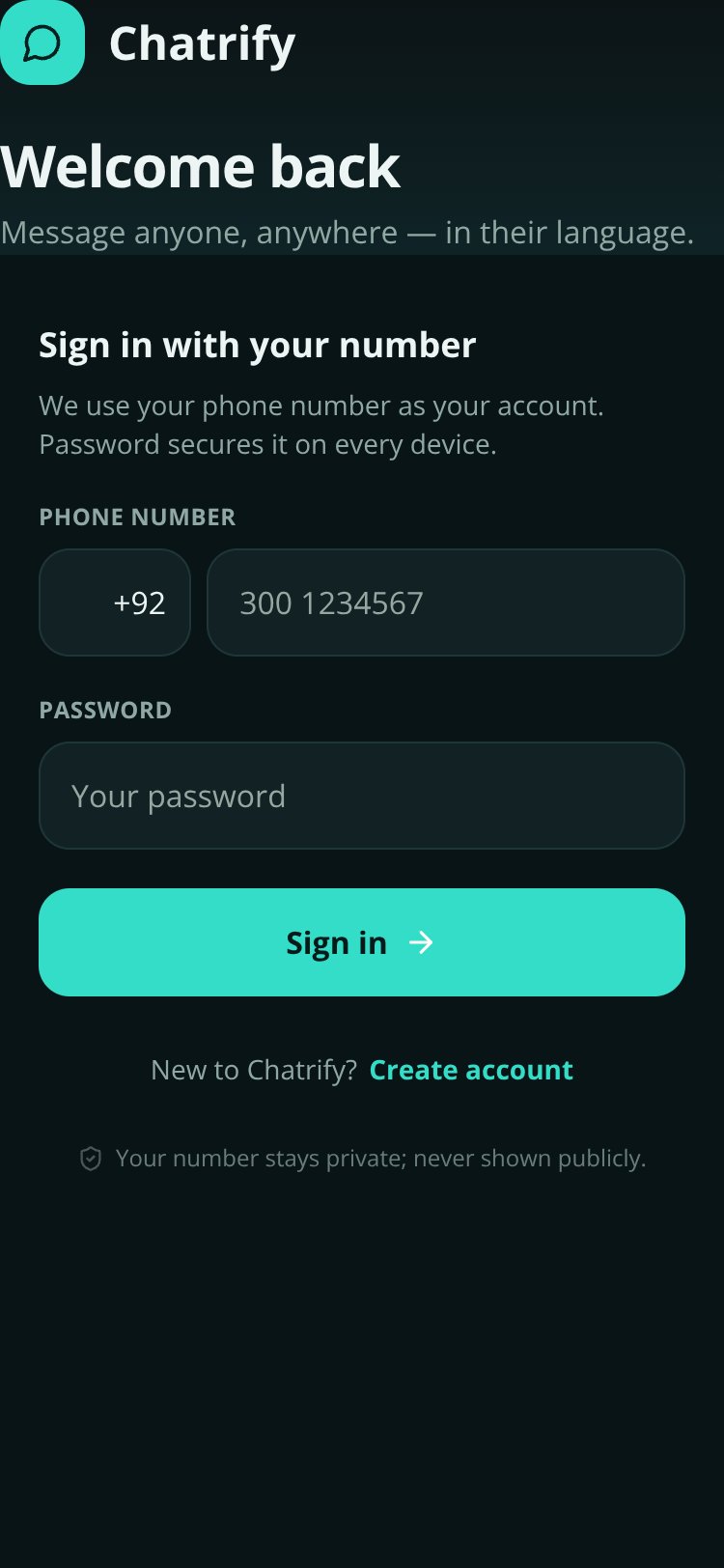 Chatrify screen 1