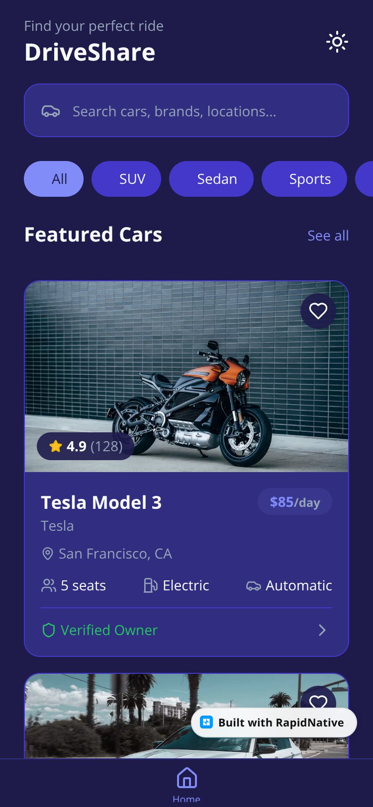 CarConnect screen 1