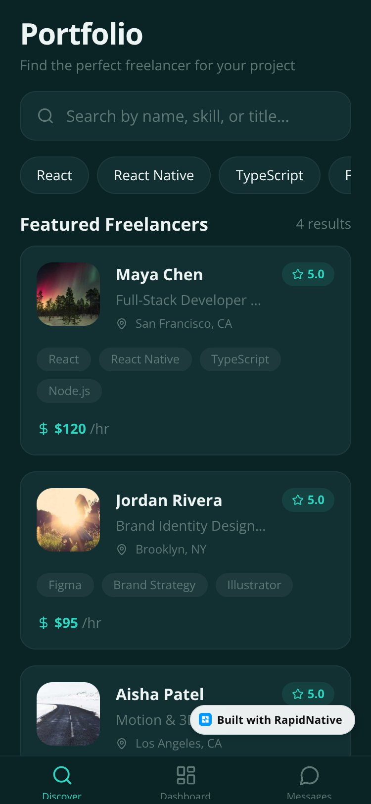Portfolio screen 1