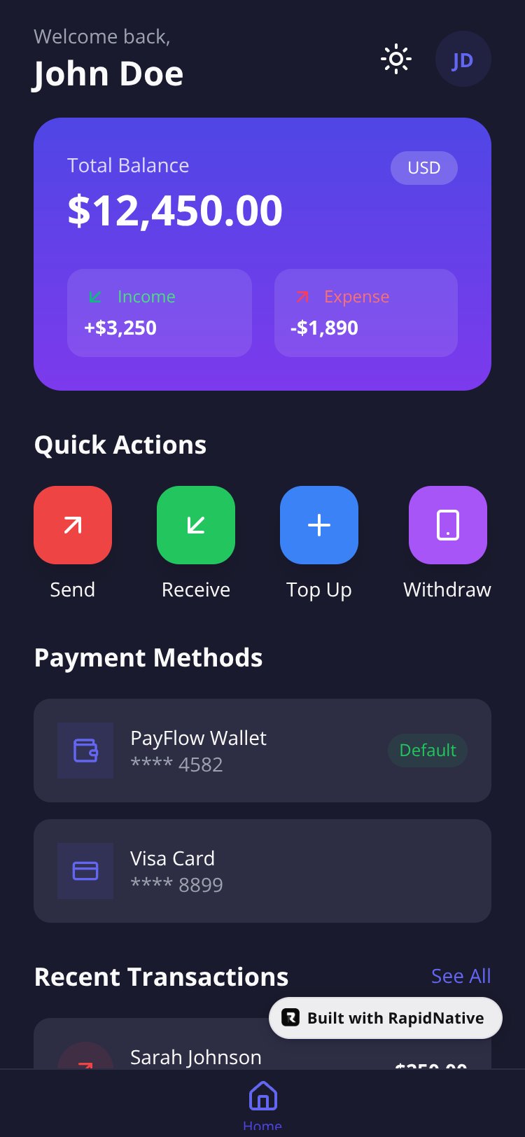PayFlow screen 1