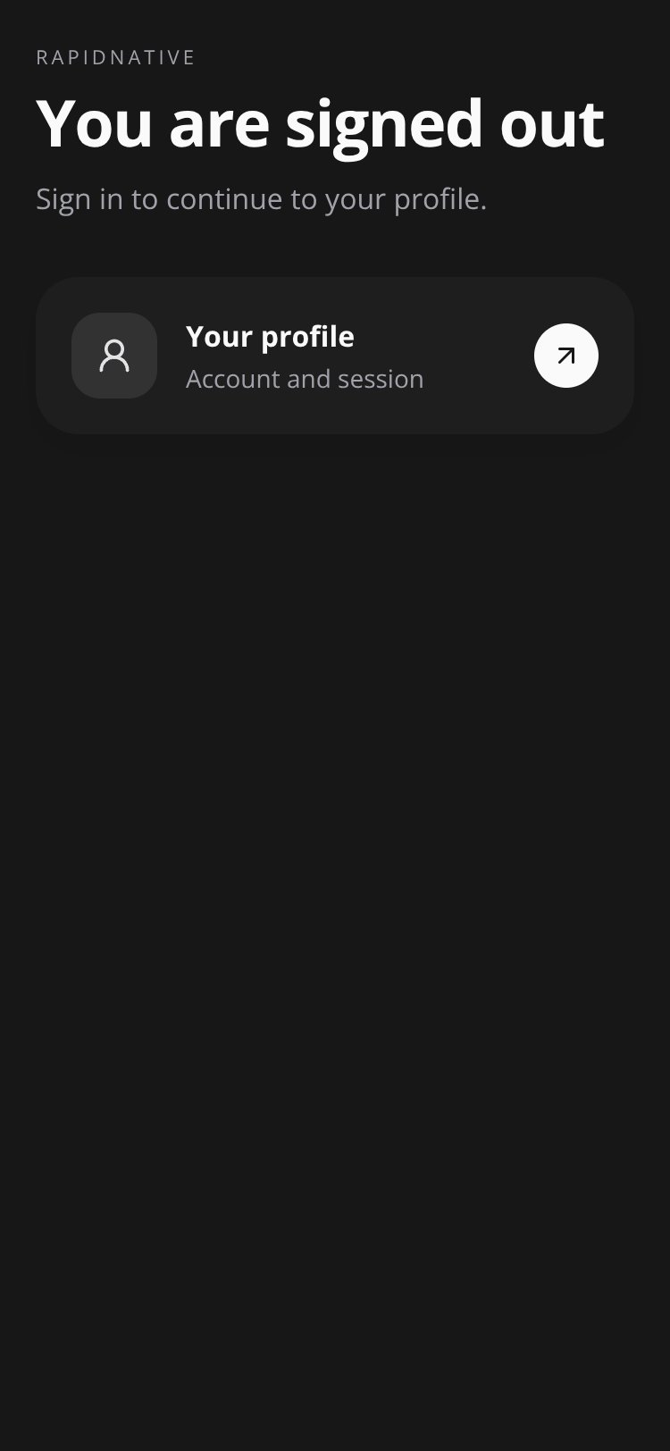 RapidNative App screen 1