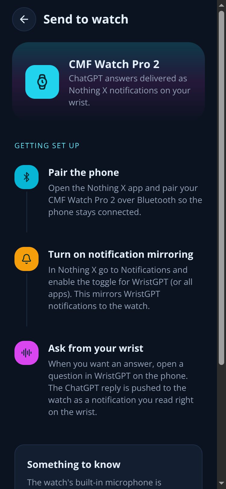 WristGPT screen 1