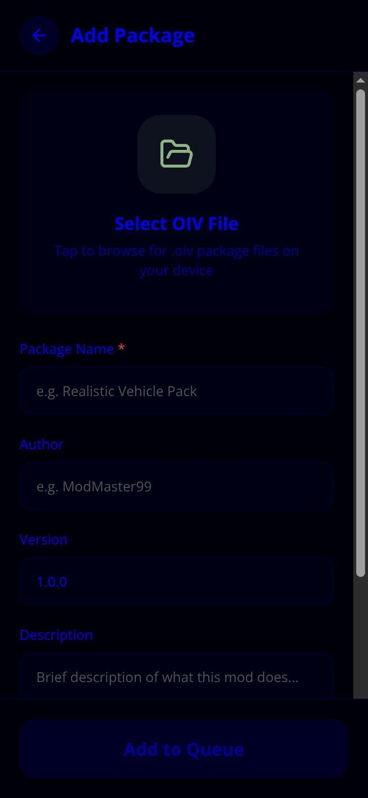 GTA V OIV Manager screen 1