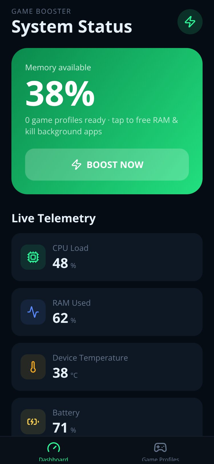 TurboBoost screen 1