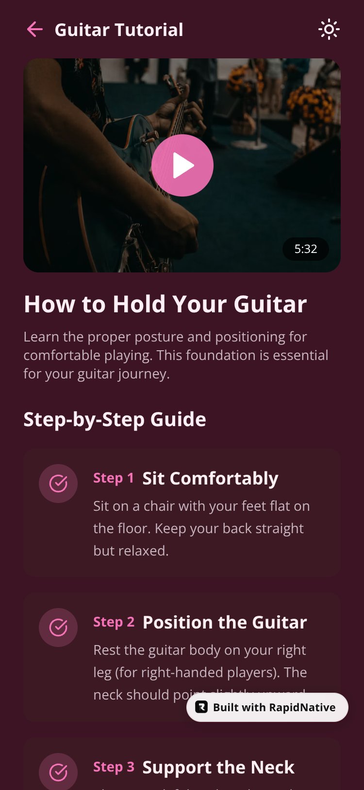GuitarStart screen 3