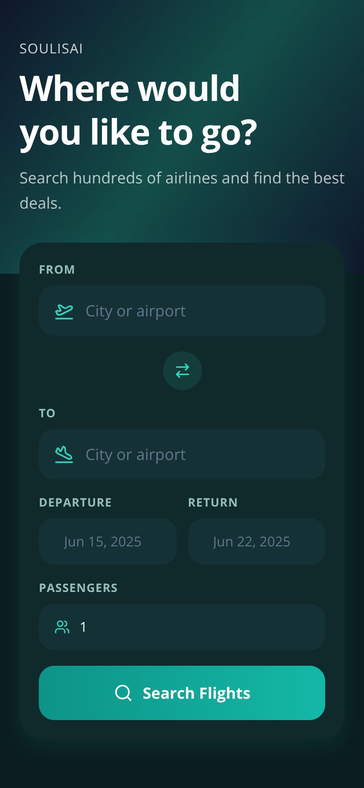 FlightSearch screen 1