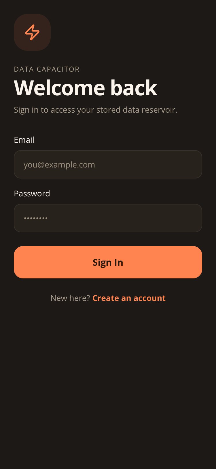 DataCap screen 1