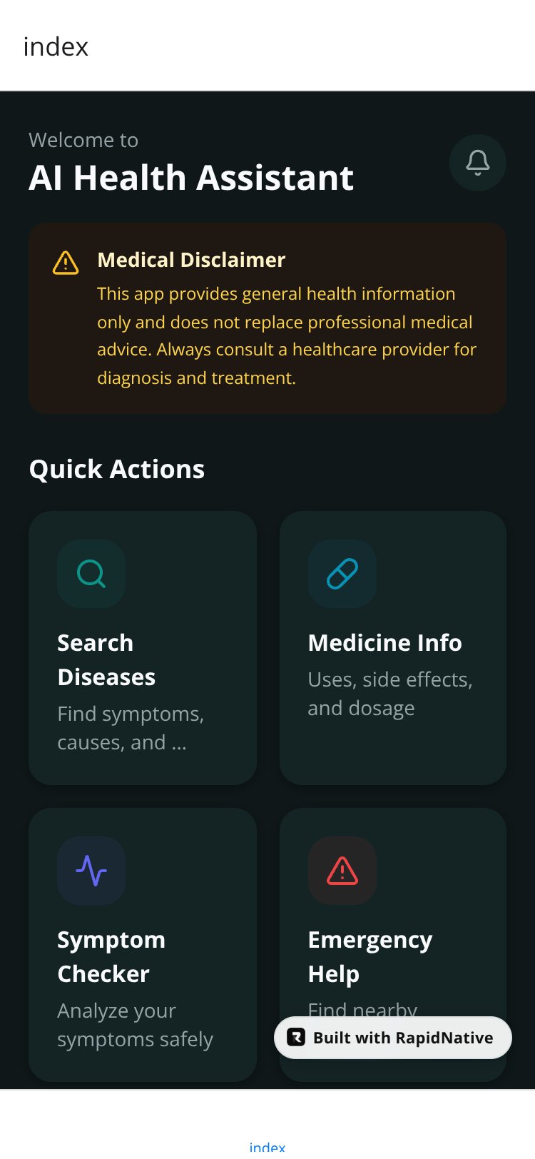 AI Health Assistant screen 1