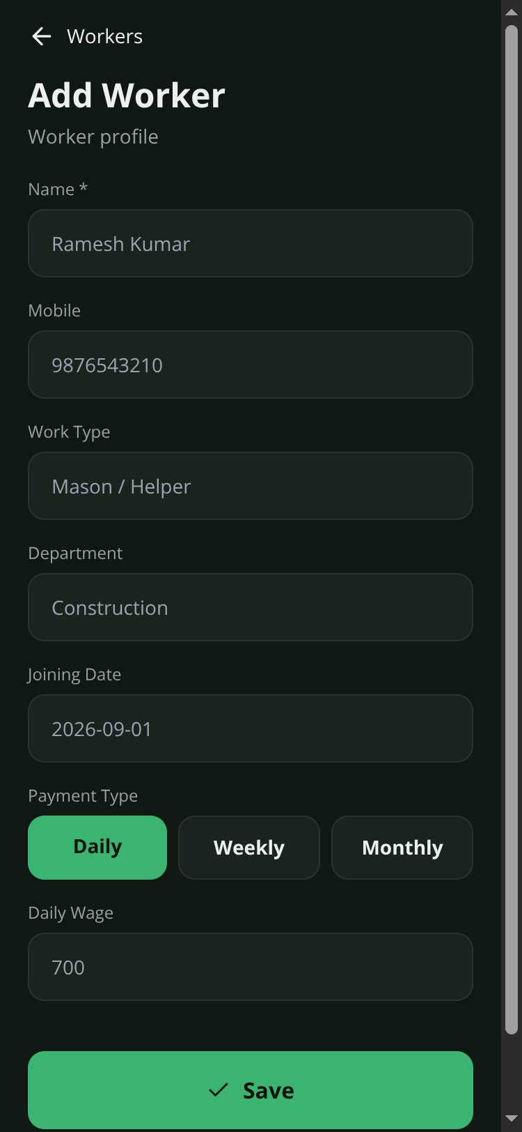 RapidNative App screen 2