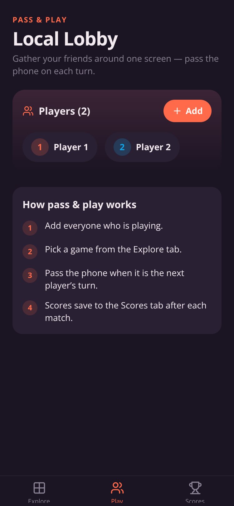 Tabletop Club screen 1
